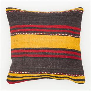 GERÇEK EL DOKUMA SARİ KIRMIZI  RENGİ ÇAPUT PALA KİLİM YASTIK KILIFI