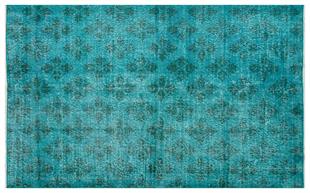 GERÇEK EL DOKUMA TURKUAZ RENGİ ÇİÇEKLİ YÜNLÜ SİVAS HALISI