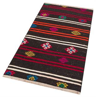 EŞSİZ EL DOKUMA ÇOK RENKLİ DESEN  KEÇİ KILI KİLİM