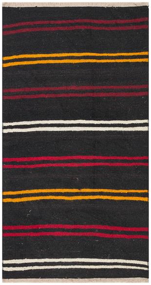 ÇOK RENGİ ÇİZGİLİ DESEN KEÇİ KILI YÜNLÜ KİLİM