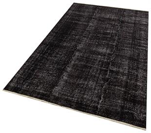 GENELEKSEL EL DOKUMA ANTRASİT RENGİ DESENSİZ  VİNTAGE HALISI