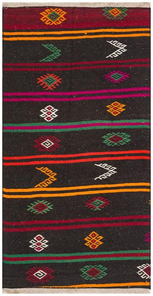 Çok Renkli El Dokuma Keçi Kılı  Yolluk Yün Kilim