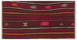 Eşsiz El Dokuma Mürdüm Rengi Keçi Kılı Yün Kilim