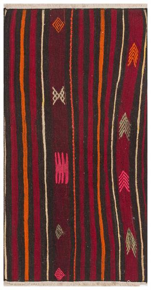 Eşsiz El Dokuma Mürdüm Rengi Keçi Kılı Yün Kilim