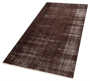 GERÇEK EL DOKUMA DESENSİZ KAHVERENGİ YOLLUK VİNTAGE HALISI