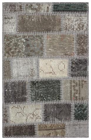 Eşsiz El Dokuma Gri Tonleri Patchwork Paspas-50x80