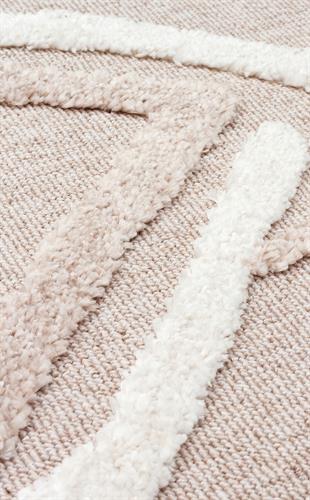 TERAZZO BEİGE WHİTE  Hav Toz Vermez Yumuşak Dokulu Etnik Örgü Desenlere Sahip Modern İskindinav Halı