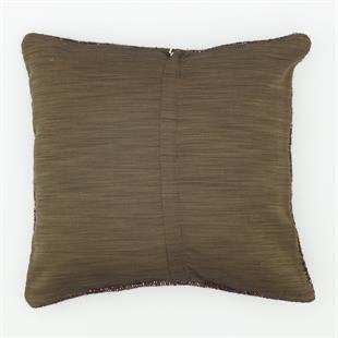 EL DOKUMA SİYAH KAHVERENGİ RENKLİ YASTIK KILIFI