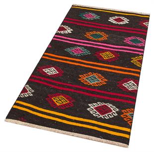 Eşsiz El Dokuma Pembe Kırmızı Rengi Sivas Yün Kilim