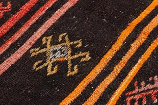 GERÇEK EL DOKUMA ÇİÇEKLİ DESEN ANADOLU KİLİM