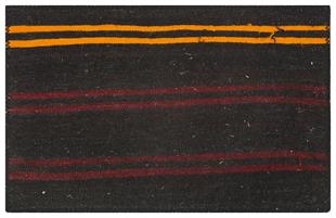 GELENEKSEL EL DOKUMA KIRMIZI TURUNCU RENGİ ÇİZGİLİ DESEN KEÇİ KILI KİLİM PASPAS