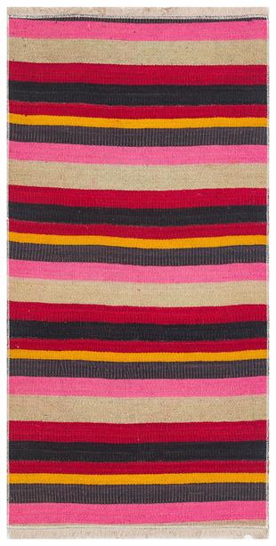 Eşsiz El Dokuma Renkli Anadolu Yün Kilim