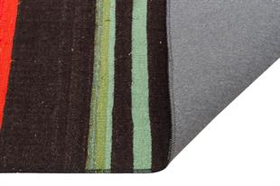 Renkli Çizigili El Dokuma  Doğal Keçi Kılı Yünlü Yolluk Kilim