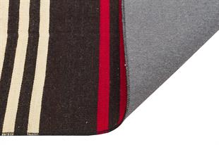 Kırmızı Beyaz Rengi El Dokuma Keçi Kılı Yünlü Yolluk Kilim