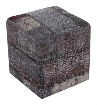 GERÇEK EL DOKUMA GRİ RENGİ EL DOKUMA PUF