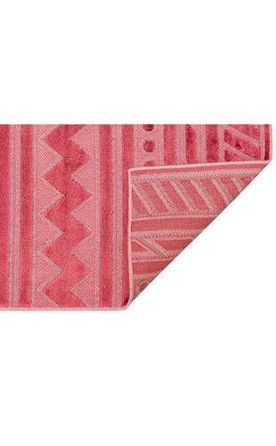 BURGUNDY  DYED YÜKSEK ALÇAK DOKULU NATUREL YÜN VE VISKON MODERN DOKUMA HALI