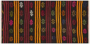 ÇOK RENKLİ ÇİÇEKLİ DESEN EL DOKUMA ANADOLU KİLİM