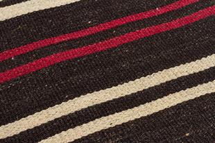 GERÇEK EL DOKUMA BEİGE BORDO RENGİ ÇİZGİLİ KİLİM PASPAS