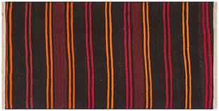 GENELEKSEL EL DOKUMA TURUNCU KIRMIZI RENGİ ÇİZGİLİ DESENLİ KİLİM