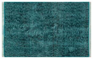 EŞSİZ EL DOKUMA KOYU TURKUAZ RENGİ VİNTAGE HALI PASPAS