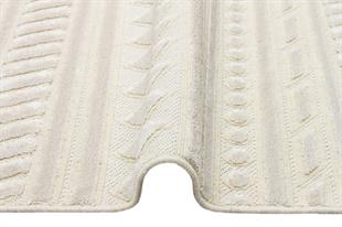 BEİGE  DYED YÜKSEK ALÇAK DOKULU NATUREL YÜN VE VISKON MODERN DOKUMA HALI