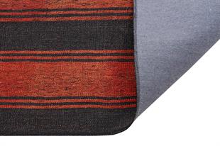 ANADOLU EL DOKUMA SİYAH KİREMİT RENGİ YÜN KİLİM