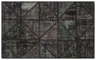 GENELEKSEL EL DOKUMA GRİ RENGİ PATCHWORK HALI PASPAS