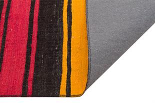 GENELEKSEL EL DOKUMA KIRMIZI SARİ RENGİ KEÇİ KILI ANTİK KİLİM