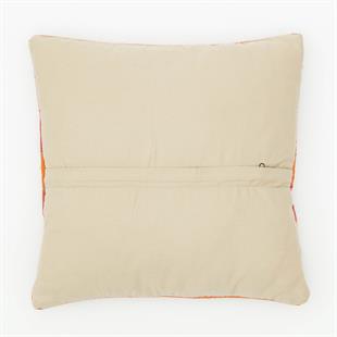 TURUNCE  NAR ÇİÇEĞİ RENGİ ÇİZGİLİ DESEN EL DOKUMA KİLİM YASTAK KILIFI