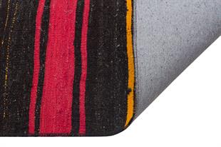 GERÇEK EL DOKUMA SARI KIRIMIZI RENGİ YÜN KİLİM