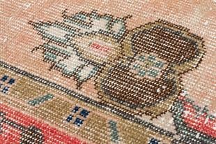 EŞSİZ EL DOKUMA NATUREL RENGİ GÖBEKLİ DESEN SALON VİNTAGE HALISI