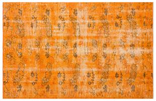 GERÇEK EL DOKUMA KAHVERENGİ ÇİÇEKLİ TURUNCE VİNTAGE HALISI