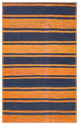 LACİVERT TURUNCU RENGİ KENDİR KİLİM PASPAS