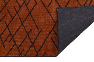 TURUNCU RENGİ ISKANDİNAV DESEN MODREN ŞÖNİL DOKUMA KAYMAZ TABANLI HALI