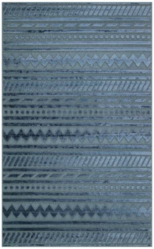 NAVY DYED YÜKSEK ALÇAK DOKULU NATUREL YÜN VE VISKON MODERN DOKUMA HALI