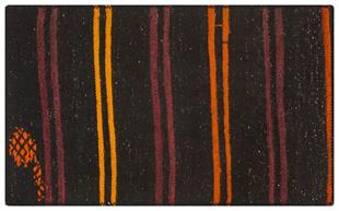 BORDO TURUNCE RENGİ ÇİZGİLİ KİLİM PASPAS