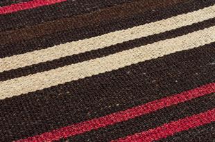 GEREÇEK EL DOKUMA BEİGE BORDO RENGİ ÇİZGİLİ DESEN PASPAS