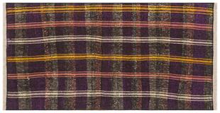 GERÇEK EL DOKUMA ÇOK RENKLİ DESEN KEÇİ KILI YÜN KİLİMİ