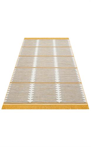 ARYA CRAFT WHİTE YELLOW HAV TOZ VERMEZ YIKANABILIR MODERN DESENLI DOKUMA KILIM