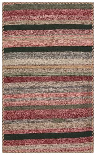 BORDO GRİ RENKLİ ANADOLU EL DOKUMA KİLİM PASPAS