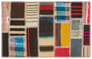 Renkli El Dokuma Kendir Kilim Patchwork Paspas