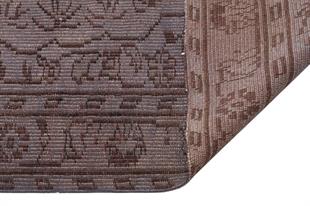 GERÇEK EL DOKUMA GRİ RENGİ GÖBEKLİ ESKİTME VİNTAGE HALISI