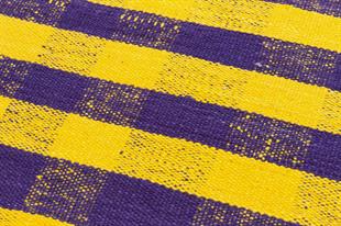 GELENEKSEL MOR SARI RENGİ KENDİR KİLİM PASPAS