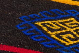 PEMBE MAVİ RENGİ DULAVRATOTU MOTİFİ  KEÇİ KİLİM PASPAS