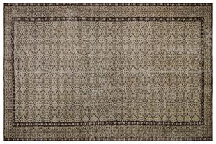 GERÇEK EL DOKUMA BEJ KAHVERENGİ ÇİÇEKLİ DESEN VİNTAGE SALON HALISI