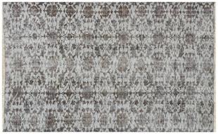 EŞSİZ EL DOKUMA GRİ KAHVERENGİ ÇİÇEKLİ DESEN VİNTAGE HALI