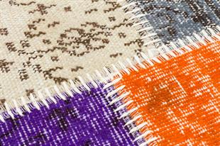 Geneleksel El Dokuma Çok Renkli Patchwork Halı