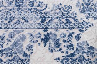 SARAY HALI BEYAZ MAVİ RENGİ ÇİÇEKLİ MODREN MAKŞNE HALI