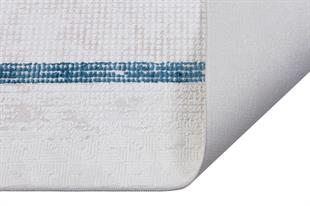 HALICA AVANGARD BEYAZ MAVİ RENGİ BAMBU AKRİLİK SALON HALISI