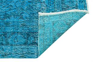 GERÇEK EL DOKUMA TURKUAZ RENGİ GÖBEKLİ DESEN VİNTADE HALI